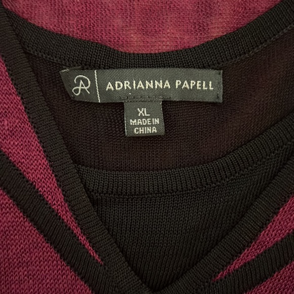 NWT Adrianna Papell Purple and Black Sheer Layer Sleeveless Tank Top size XL - Picture 9 of 10